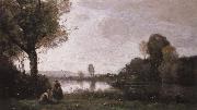 camille corot Seine Landscape near Chatou oil painting